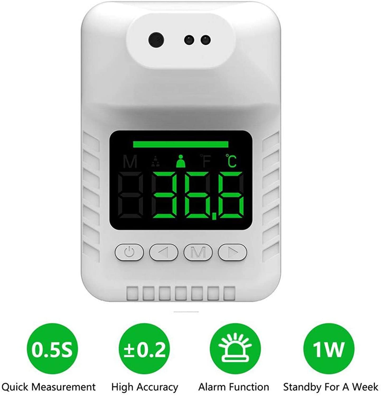 Wall mounted USB charging digital LCD display body temperature test thermometer thermal scanner 