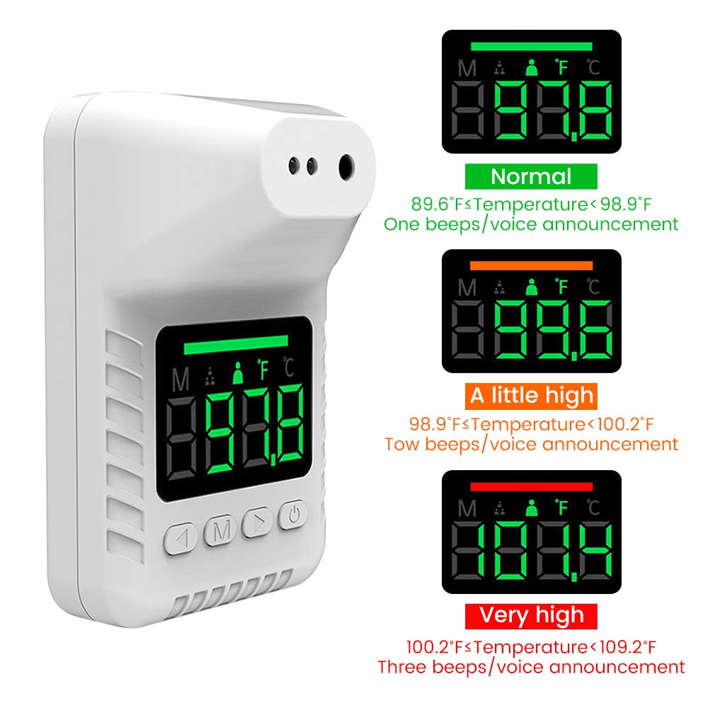 Wall mounted USB charging digital LCD display body temperature test thermometer thermal scanner 
