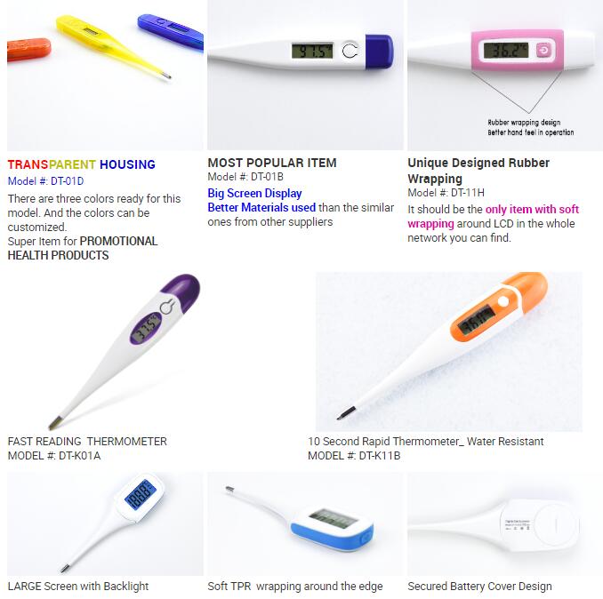 Custom Flexible Medical Digital Armpit Thermomete Contact Body Baby Adult