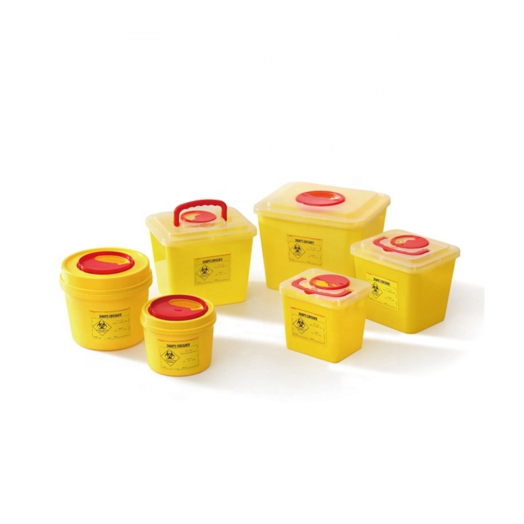 Plastic medical biohazard sharp safe containers 1L